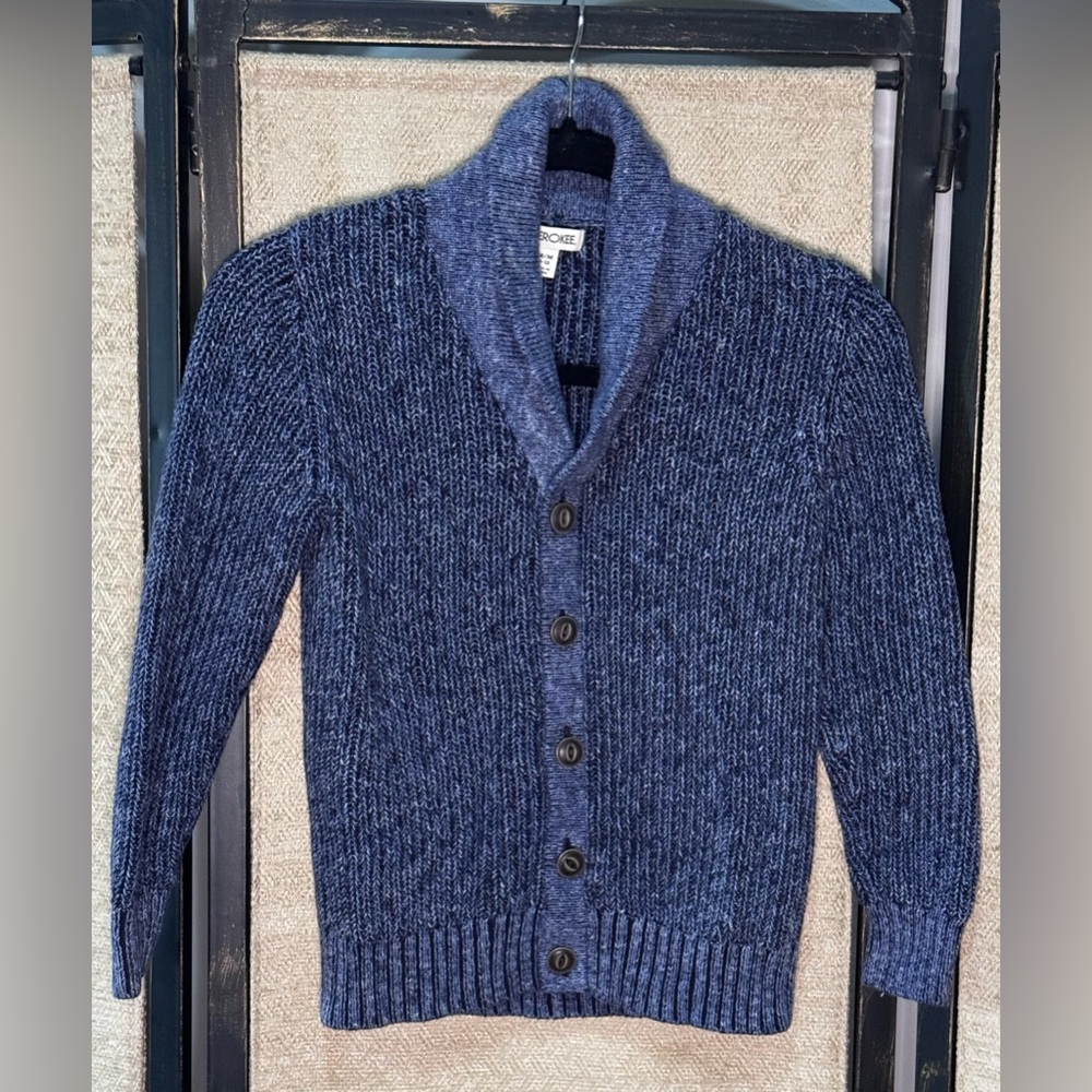 Cherokee Navy Button-Up Cardigan